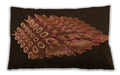 Patterned Rectangular Mahogany Brown Lumbar Throw Pillow, 13 inch by 19 inch, lbpat1550org