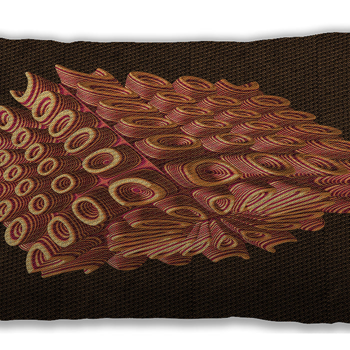 Patterned Rectangular Mahogany Brown Lumbar Throw Pillow, 13 inch by 19 inch, lbpat1550org