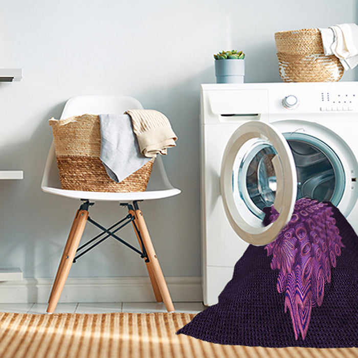 Machine Washable Transitional Dark Purple Rug in a Washing Machine, wshpat1550pur