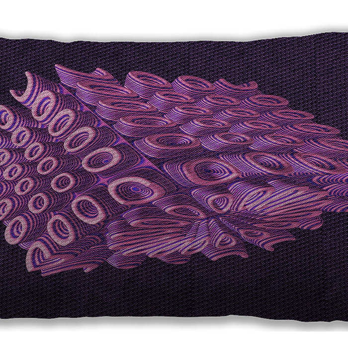 Patterned Rectangular Dark Purple Lumbar Throw Pillow, 13 inch by 19 inch, lbpat1550pur