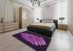 Patterned Dark Purple Rug in a Bedroom, pat1550pur