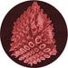 Square Patterned Fire Brick Red Rug, pat1550rd