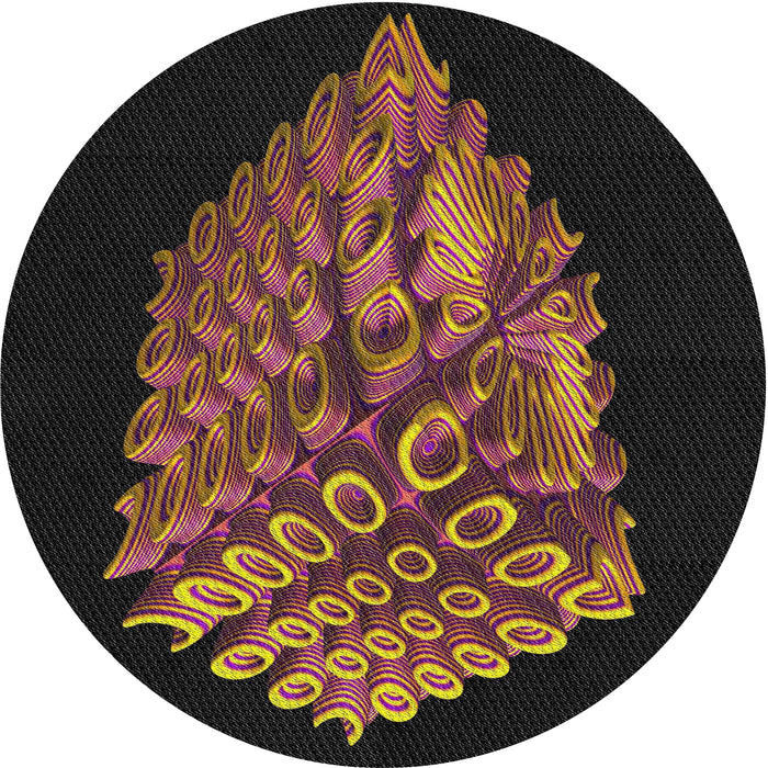 Sideview of Patterned Brown Novelty Rug, pat1550