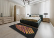 Patterned Brown Novelty Rug in a Bedroom, pat1550