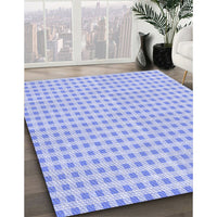 Patterned Sky Blue Rug, pat1551blu