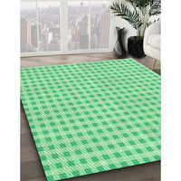 Patterned Green Rug, pat1551grn