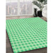 Machine Washable Transitional Green Rug in a Family Room, wshpat1551grn