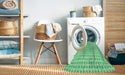 Machine Washable Transitional Green Rug in a Washing Machine, wshpat1551grn