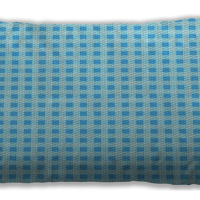 Patterned Rectangular Bright Turquoise Blue Lumbar Throw Pillow, 13 inch by 19 inch, lbpat1551lblu