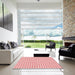 Square Patterned Red Rug in a Living Room, pat1551rd