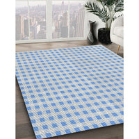 Patterned Pale Blue Novelty Rug, pat1551