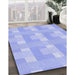 Patterned Sky Blue Rug in Family Room, pat1552blu