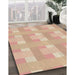 Patterned Sunrise Orange Rug in Family Room, pat1552brn