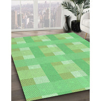 Patterned Jade Green Rug, pat1552grn