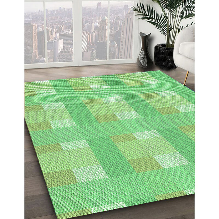 Patterned Jade Green Rug in Family Room, pat1552grn