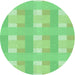 Square Patterned Jade Green Rug, pat1552grn