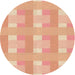 Square Patterned Orange Rug, pat1552org