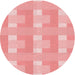 Square Patterned Pastel Pink Rug, pat1552rd