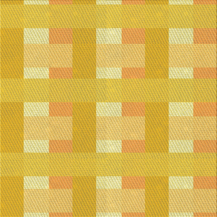 Round Patterned Bright Gold Yellow Rug, pat1552yw