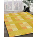 Patterned Bright Gold Yellow Rug in Family Room, pat1552yw