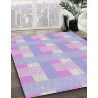 Patterned Pale Lilac Purple Novelty Rug, pat1552