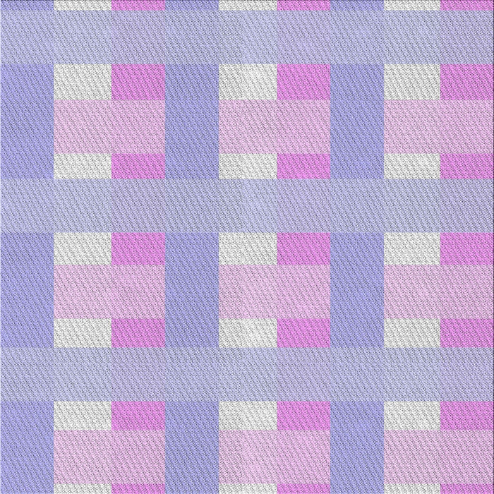 Square Patterned Pale Lilac Purple Novelty Rug, pat1552