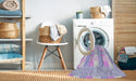 Machine Washable Transitional Pale Lilac Purple Rug in a Washing Machine, wshpat1552