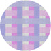 Square Machine Washable Transitional Pale Lilac Purple Rug, wshpat1552