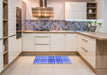 Patterned Blue Rug in a Kitchen, pat1553blu