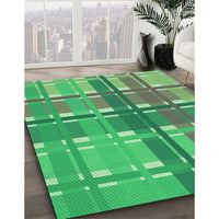 Patterned Clover Green Rug, pat1553grn