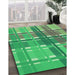 Patterned Clover Green Rug in Family Room, pat1553grn