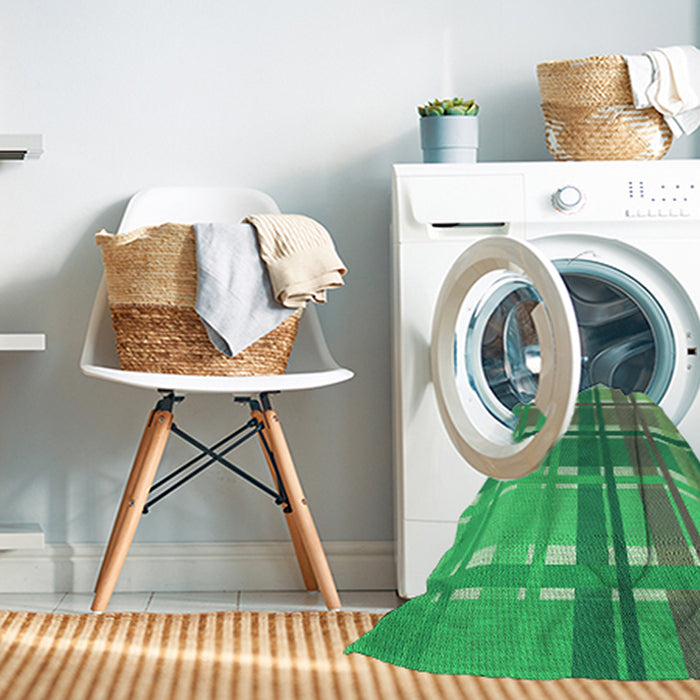 Machine Washable Transitional Cr Green Rug in a Washing Machine, wshpat1553grn