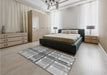 Patterned Smokey Gray Rug in a Bedroom, pat1553gry