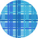 Square Patterned Neon Blue Rug, pat1553lblu