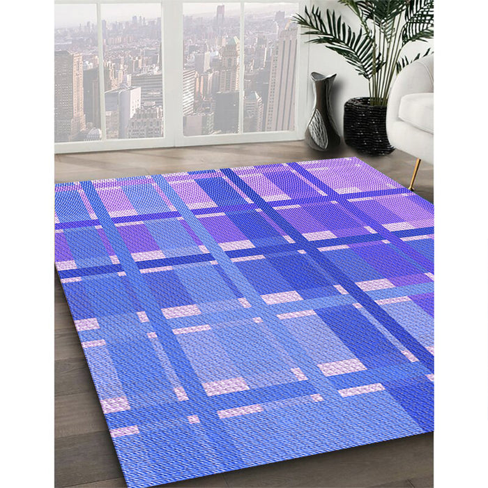 Patterned Purple Mimosa Purple Rug in Family Room, pat1553pur