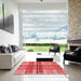 Machine Washable Transitional Red Rug in a Kitchen, wshpat1553rd