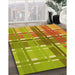 Patterned Green Rug in Family Room, pat1553yw