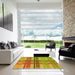 Machine Washable Transitional Green Rug in a Kitchen, wshpat1553yw