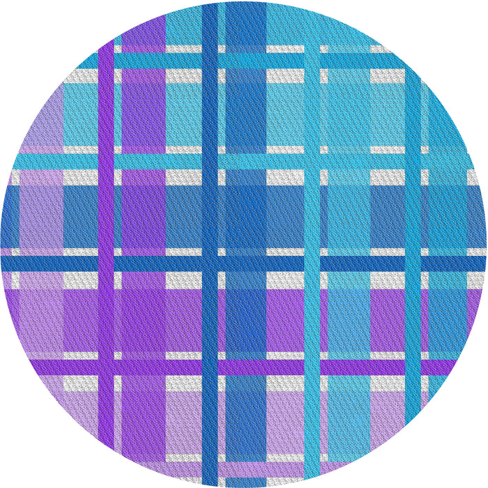 Sideview of Patterned Blue Novelty Rug, pat1553