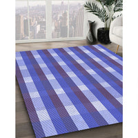 Patterned Slate Blue Rug, pat1554blu