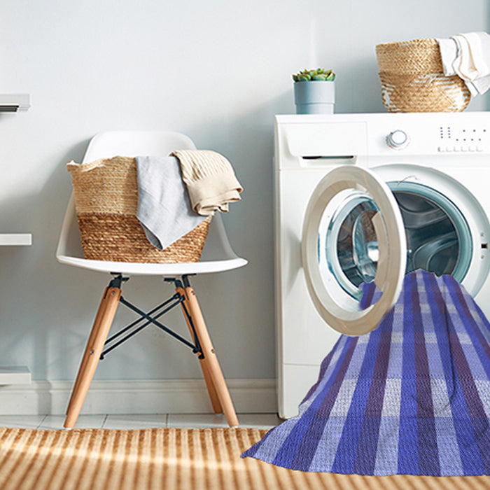 Machine Washable Transitional Slate Blue Rug in a Washing Machine, wshpat1554blu