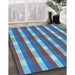 Patterned Blue Rug in Family Room, pat1554lblu