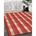 Patterned Red Rug in Family Room, pat1554org