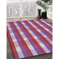 Patterned Burnt Pink Novelty Rug, pat1554