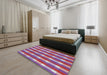 Machine Washable Transitional Burnt Pink Rug in a Bedroom, wshpat1554