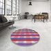 Round Patterned Burnt Pink Novelty Rug in a Office, pat1554