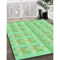 Patterned Jade Green Rug, pat1555grn