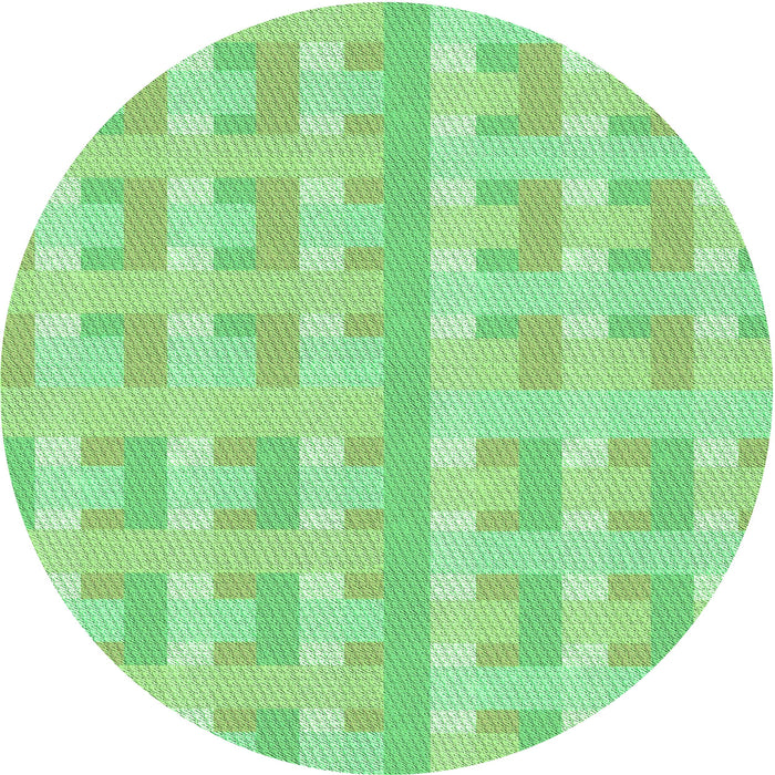 Square Patterned Jade Green Rug, pat1555grn