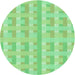 Square Patterned Jade Green Rug, pat1555grn