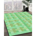 Patterned Jade Green Rug in Family Room, pat1555grn